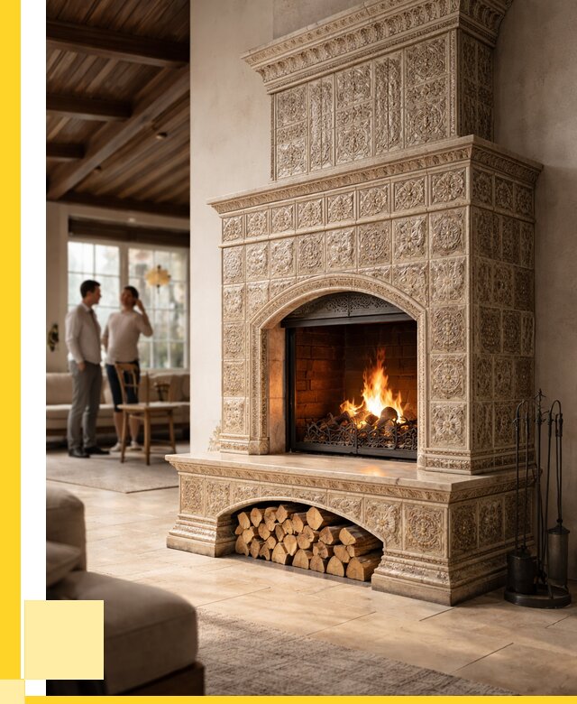 Купить изразцовый камин в Ессентуках от 254925 р. | ЭриданСсн