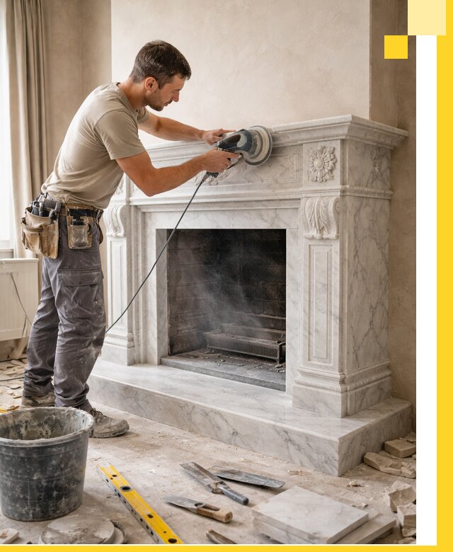 Изготовление и установка мраморных каминов в Ессентуках под ключ