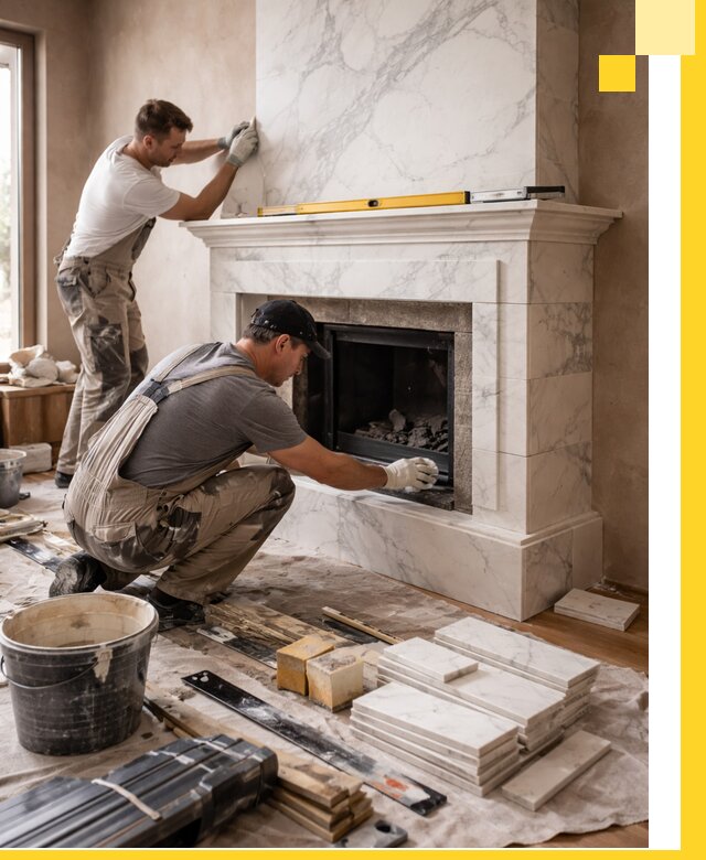 Отделка каминов в Ессентуках качественные облицовочные работы