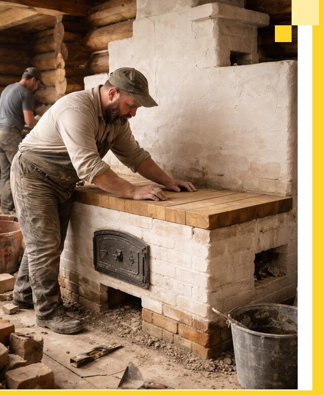 Проектирование и установка русской печи с лежанкой в Ессентуках