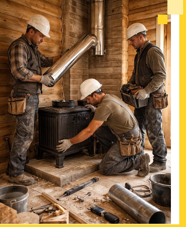 Профессиональный монтаж банных печей и дымоходов в Ессентуках
