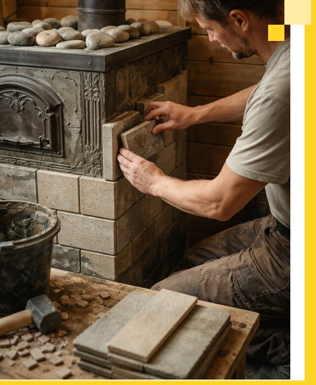 Облицовка банных печей в Ессентуках профессиональная отделка