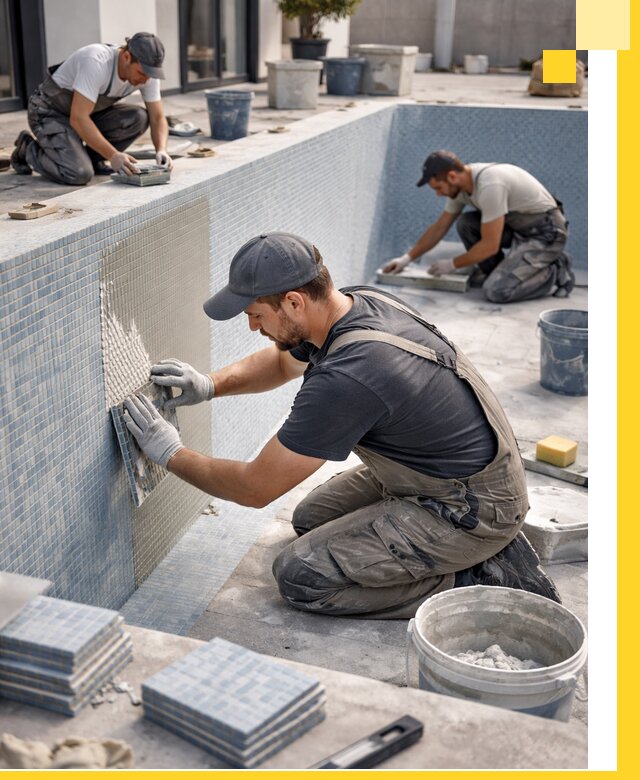 Облицовка бассейнов в Ессентуках плитка мозаика гидроизоляция