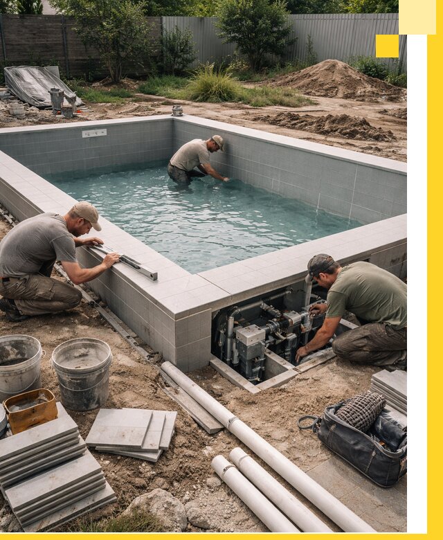 Строительство и монтаж бассейнов для дачи под ключ в Ессентуках