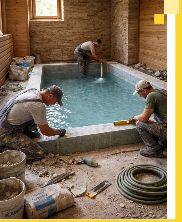 Проектирование и строительство бассейнов для бани в Ессентуках