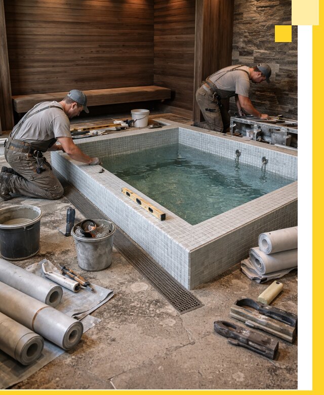 Установка и строительство бассейнов для сауны в Ессентуках