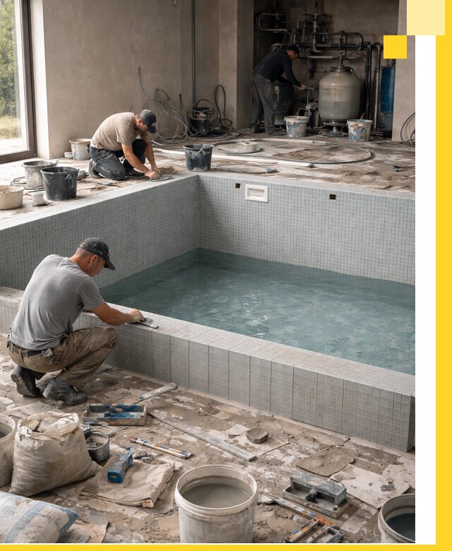 Строительство и монтаж бассейнов в помещении в Ессентуках