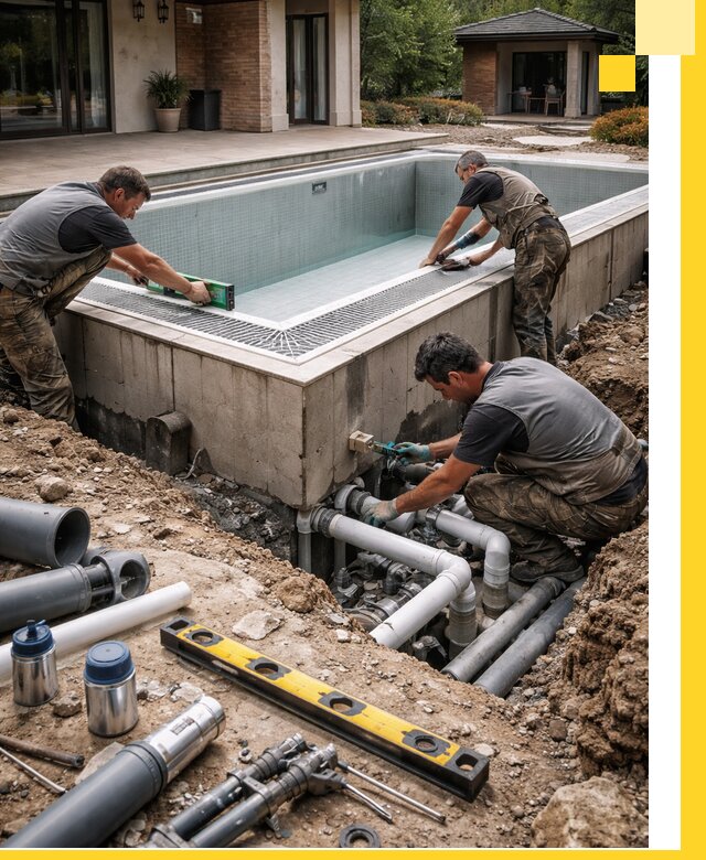 Строительство переливных бассейнов в Ессентуках под ключ