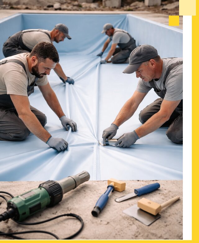 ПВХ пленка для бассейнов с монтажом и гарантией в Ессентуках