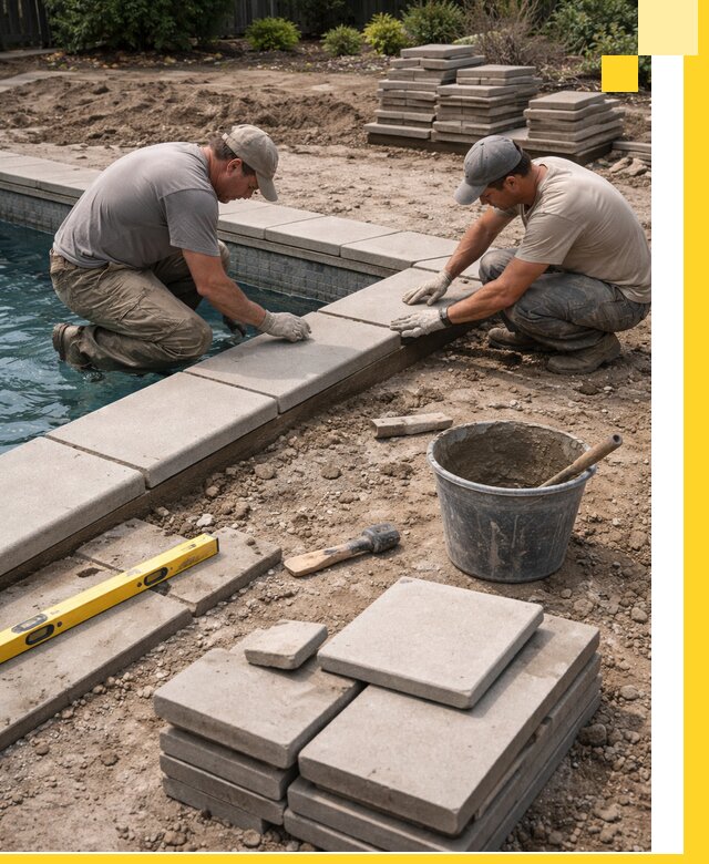 Установка и изготовление копингового камня для бассейнов в Ессентуках
