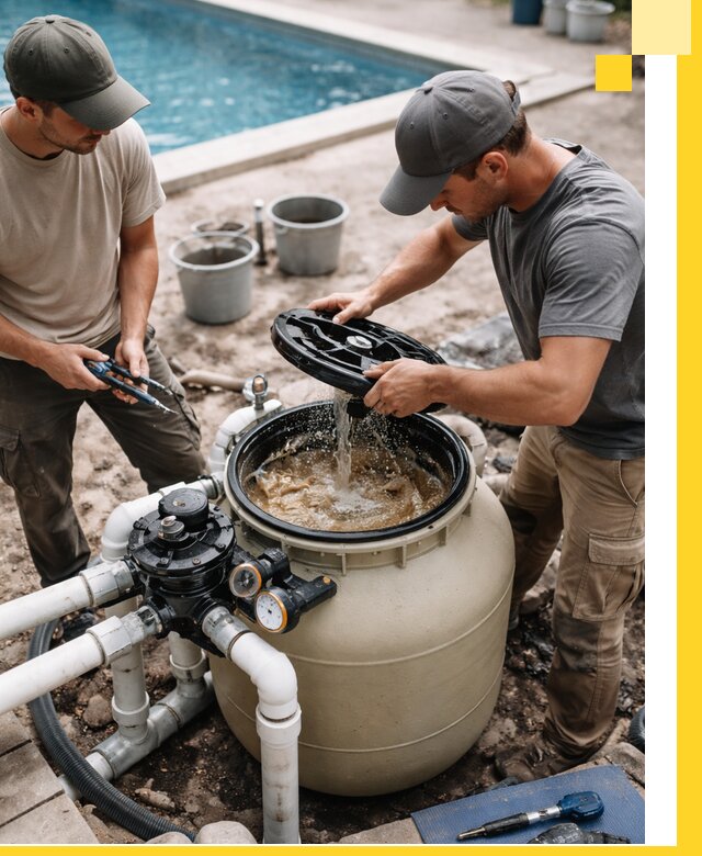 Установка и обслуживание песочных фильтров для бассейнов в Ессентуках