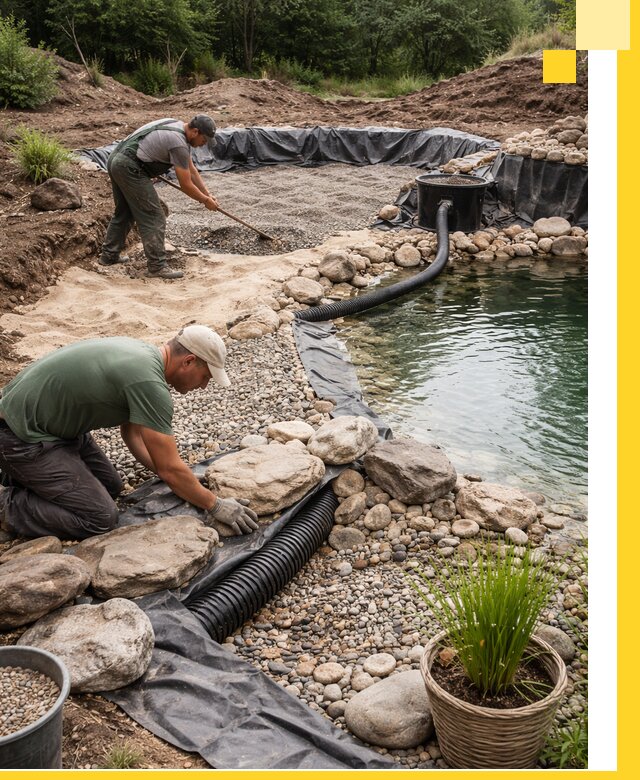 Строительство природных бассейнов и озер в Ессентуках под ключ