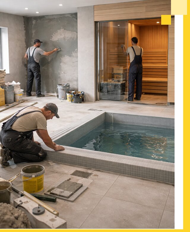 Проектирование и строительство сауны с бассейном в Ессентуках