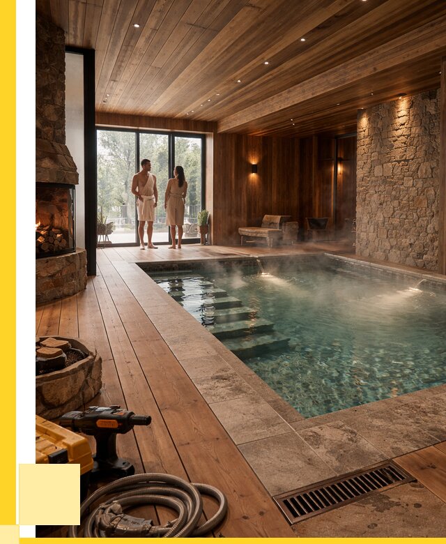 Проекты бань с бассейном под ключ в Ессентуках от 76478 р., ЭриданСсн