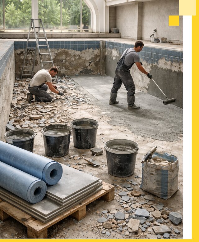 Реконструкция бассейнов в Ессентуках: ремонт, гидроизоляция