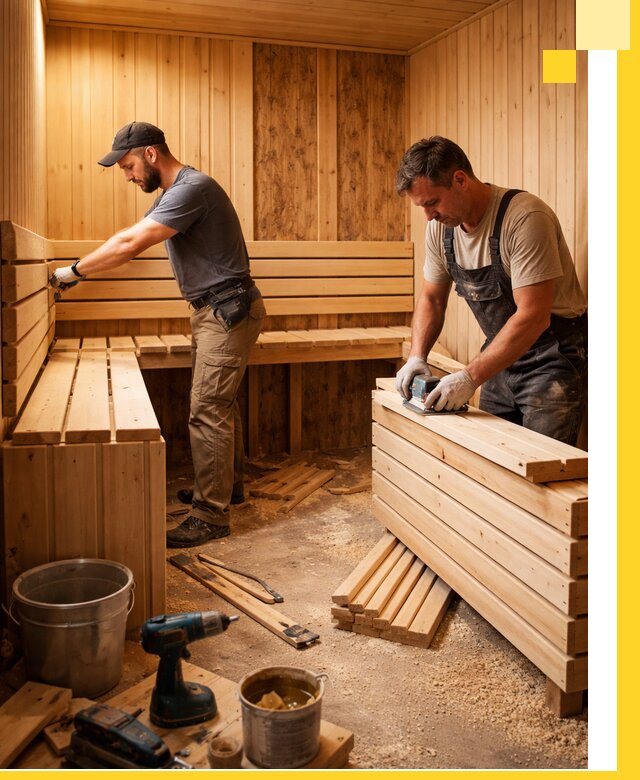 Профессиональный комплексный ремонт саун под ключ в Ессентуках