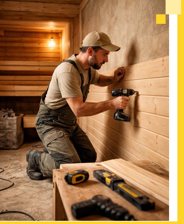 Профессиональная внутренняя отделка бани в Ессентуках под ключ