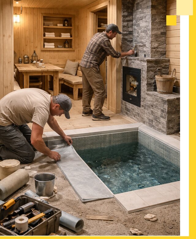 Строительство бань с комнатой отдыха под ключ в Ессентуках