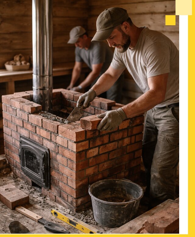 Кирпичные печи для бани под ключ в Ессентуках, проект и монтаж