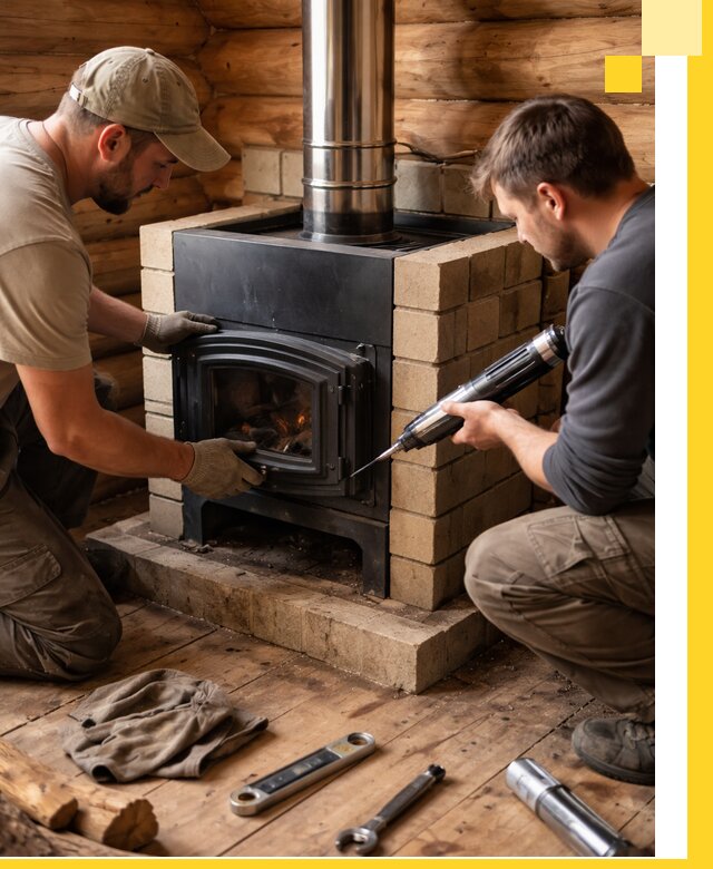 Монтаж и установка печи в бане под ключ с гарантией в Ессентуках