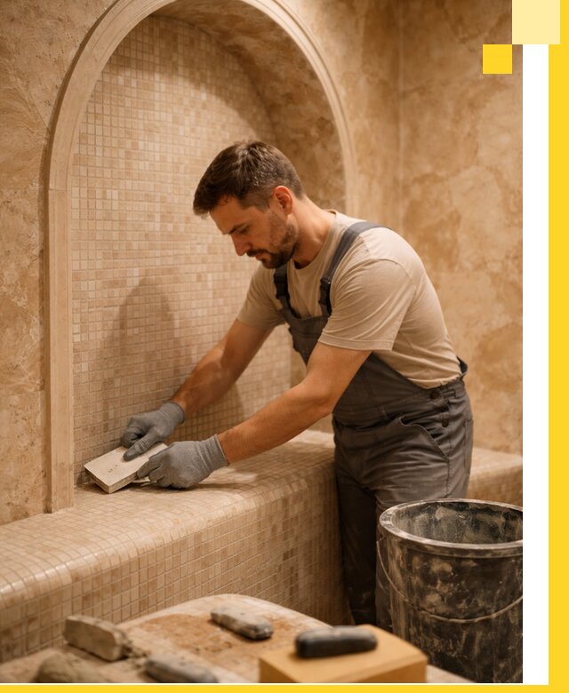 Профессиональная отделка хамамов с мозаикой под ключ в Ессентуках